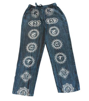 Cotton Sky Blue Seven Chakra Yoga Pant  NC62