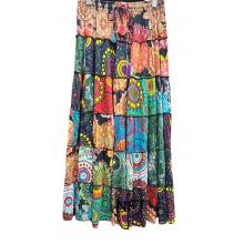 Cotton Multi Color Ombre Patchwork Festival Skirt NT7