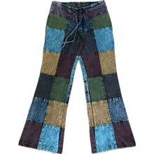 Cotton Multi Color Stonewashed Patchwork Slim Pant NT8