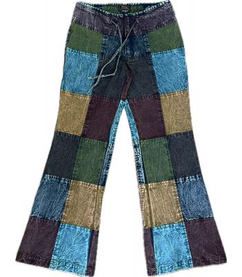 Cotton Multi Color Stonewashed Patchwork Slim Pant NT8