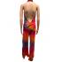 Rayon Tie Dye  Jumpsuit Overall  KTP938  Red