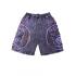 Cotton Black Denim Multi Patch Box Pocket Swirl Short R25796