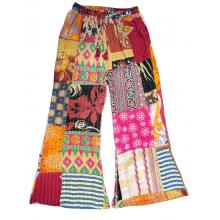 Cotton Multi Patch Wide Leg Palazzo Kantha Pant R26001