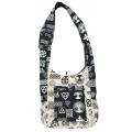 Cotton Black & White Two Pocket Celtic Star Festival Bag R26027