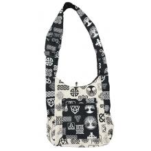 Cotton Black & White Two Pocket Celtic Star Festival Bag R26027