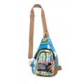 Cotton Blue Multi Color Patchwork Kantha Crossbody Side Bag R26083