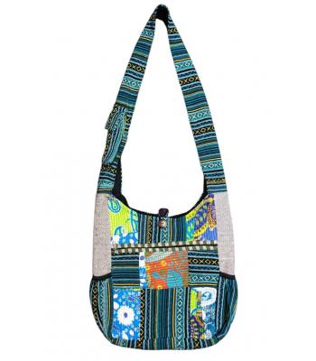 Cotton Blue Multi Quilted Festival Bag R26089 