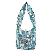 Cotton  Kantha  Multi Patch Print Blue Sky Bag R26090