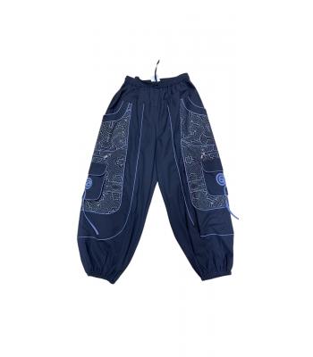 Cotton Heavy Shayma Zip Swirl Emb Pocket Dark Blue Himalaya Boho Pant RB14