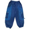 Cotton Heavy Shayma Zip Swirl Emb Pocket  Blue Boho Pant RB15