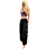 Cotton Heavy Shayma Zip Swirl Emb Pocket Black Boho Pant RB17