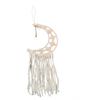 Half Moon Crushed Flower Dream Catcher Wholesale (RDC04) WHITE 