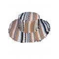 Cotton B/W Multi Fringe Bucket Sun Hat RIB25888