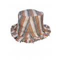 Cotton High Mountain Fringe Bucket Sun Hat  RIB25890