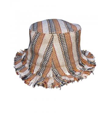 Cotton High Mountain Fringe Bucket Sun Hat  RIB25890
