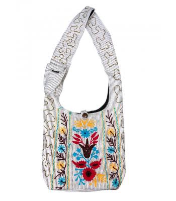 Cotton Multi Color Florals Embroidery Cali Bag RIB25893