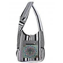 Cotton Black & White Patch Peace Tree of Life Bag RIB25894