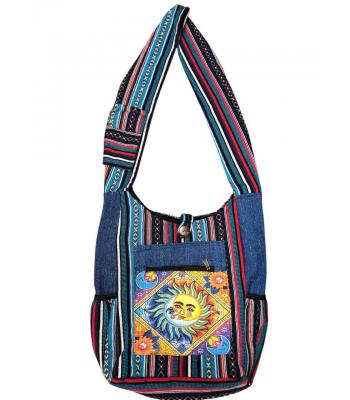 Cotton Multi Patchwork Chakra Sun Moon Bag RIB25897