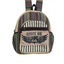 Cotton Hemp Multi Color Route 66 Mini Backpack RIB25928