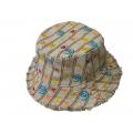Cotton Swirl  Flower embroidery Fringe Bucket sun Hat RIB25932