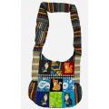 Cotton Multi Color Two Pocket Quilted Kantha Patch Cat Bag RIB26075