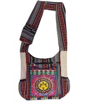 Cotton Multi Color Patchwork Two Pocket Sun Bag RIB26098