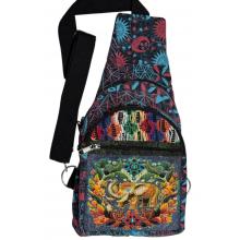 Cotton Multi Print and Patchwork Elephant Side Crossbody Bag RIB26099