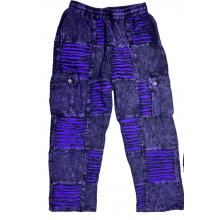Cotton Multi  Patchwork Razor Cut Purple Planet Pant SF37