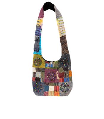 Cotton Multi Color Thread Patchwork Hand Brush Bag  ST1127