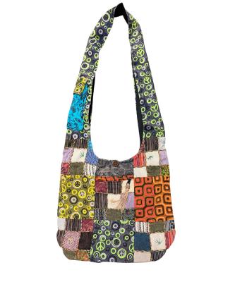 Cotton Multi Blue Patchwork Boho Festival Bag ST1132
