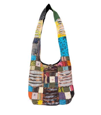 Cotton Multi Color Patchwork Razor Cut Sling Bag ST1135