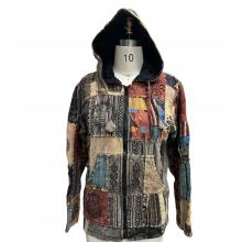 Cotton Zip Patchwork Fleece Jacket D902