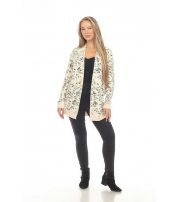 Women's B/W  Cloud Marble art  open front  Sweater Cardigan KM24900