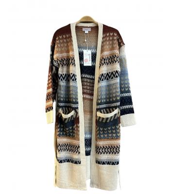 Women's Cali mountain  ombre belt open front cardigan KN24718