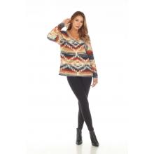 Women's Aztec  Cali Mountain V neck Top KN24726