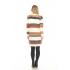 Women's  white and brown multi  ombre open front soft   sweater cardigan KR24882