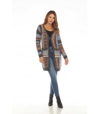 Women's  Grandcanyon  Multi  pocket  open front  sweater cardigan KR24885