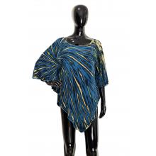 Rayon Multi Tie Dye Teal A line Poncho KTP860