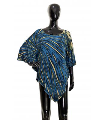 Rayon Multi Tie Dye Teal A line Poncho KTP860 