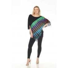 Women's Rayon Tie Dye two tone Multi Poncho KTP914