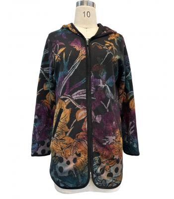 Women's jungle artwork  burnout  jacket PLUS KV24733