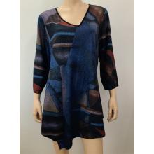 Women's  Multi Black  pocket V neck  Top RK24790
