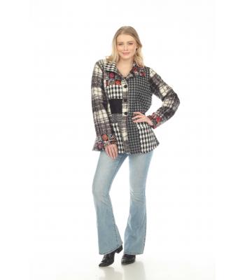 Lady's multi patch B/w Jacket  Coat KBS24789