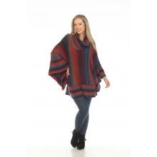 Red Mountain Multi Cowl Neck Poncho (KN2047)