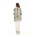 Women's  Multi Patchwork Net Drape  3/4 Slv Open Front  Cardigan  KS24105