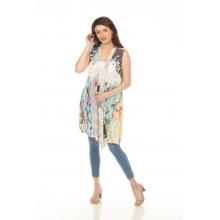 Women' Outline Patchwork Open Front Cardigan vest KS24111