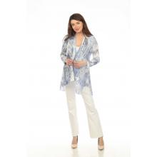 Women's  Blue Multi Six River  Open Front Cardigan KV2326