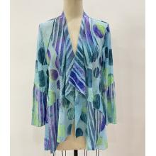Women's Lime and purple Open Front Cardigan KV24133
