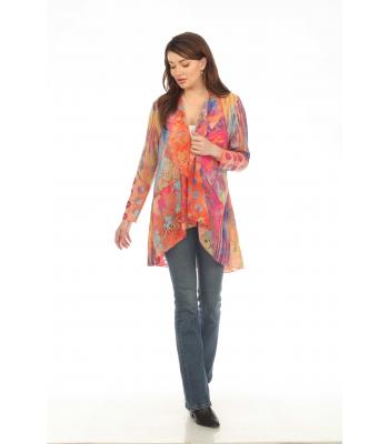 Women's Polk Burnout Grand Canyon Open front Cardigan KV24139