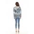 Women's Burnout Mandala Polka Zip up Hooded Jacket KV24150
